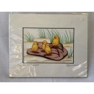 original Art Drawing 'Chicks In Thongs' Signed Print Cute Farmhouse Don McMahon